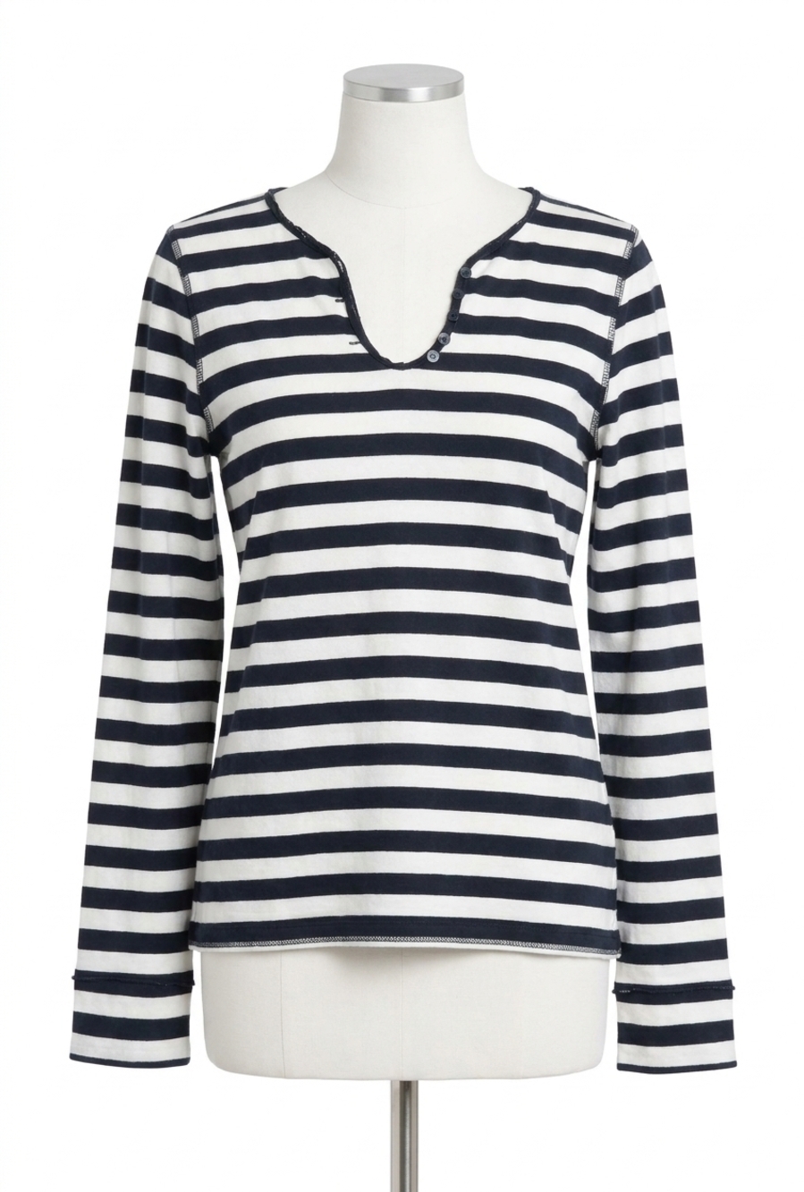 NEW ZADIG & VOLTAIRE tunisien signature long sleeved tee in encre